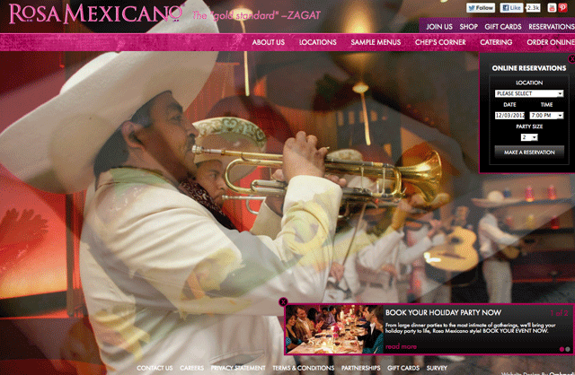 Sitio web de Rosa Mexicano Sitio web de Rosa Mexicano